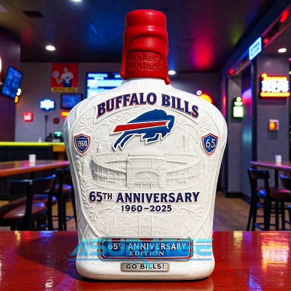 Buffalo Bills 65th Anniversary Edition Whiskey Bottle