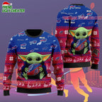 Buffalo Bills Baby Yoda Hug The Ball Christmas Ugly Sweater