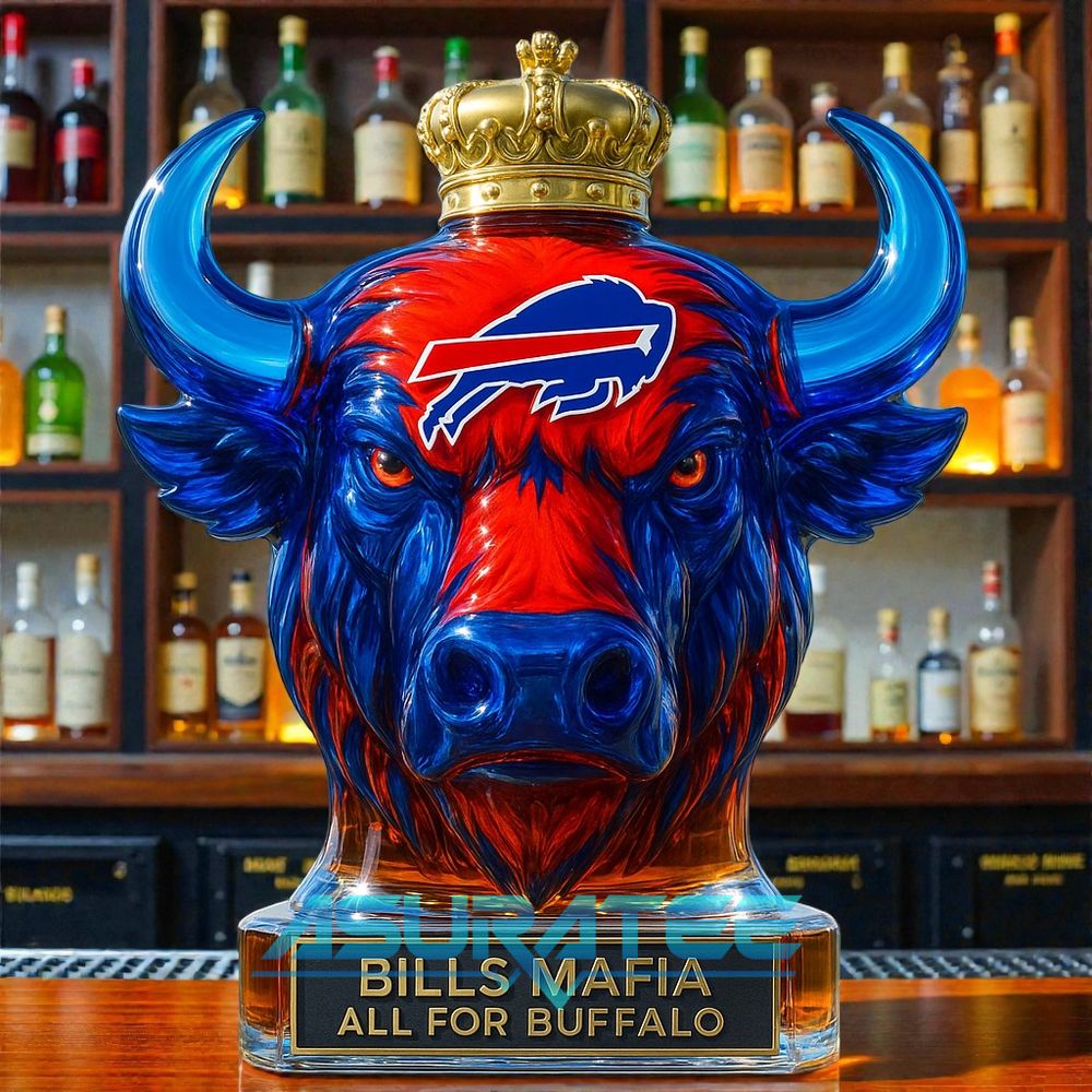 Buffalo Bills “Bills Mafia All For Buffalo” Whiskey Bottle