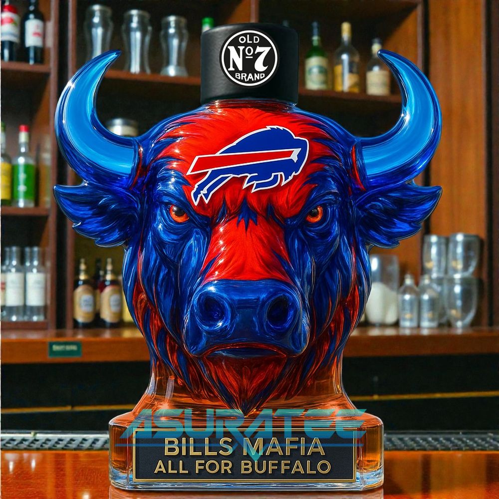 Buffalo Bills “Bills Mafia All For Buffalo” Whiskey Bottle