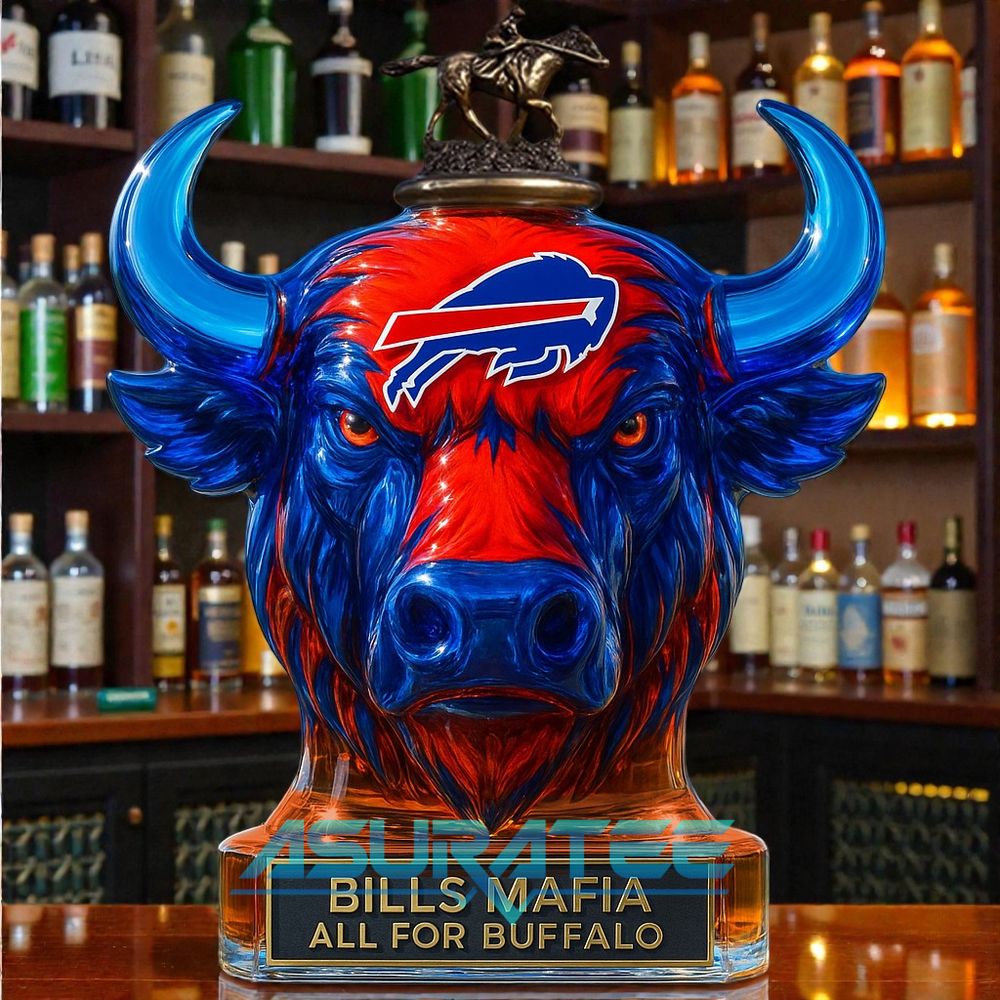 Buffalo Bills “Bills Mafia All For Buffalo” Whiskey Bottle