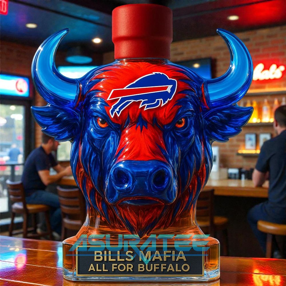 Buffalo Bills “Bills Mafia All For Buffalo” Whiskey Bottle