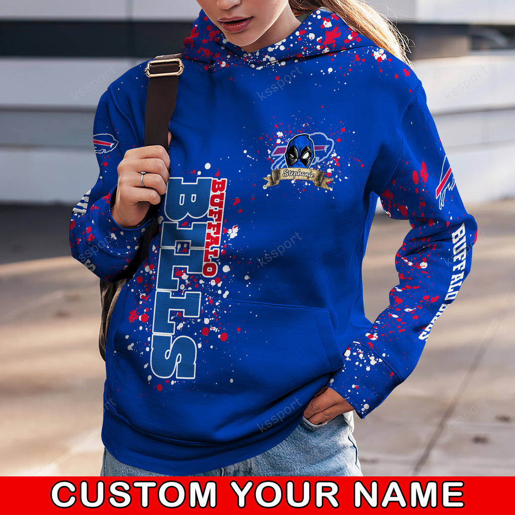 Custom NFL Buffalo Bills Hoodie Leggings Rock Paper Scissors Throat Punch I Win Hoodie