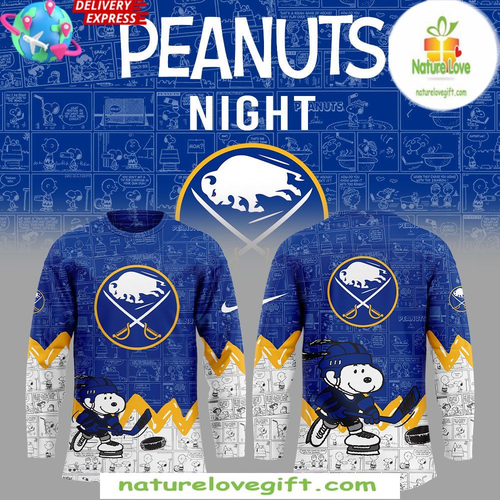 Buffalo Sabres Peanuts Anniversary Limited Edition Hockey Jersey