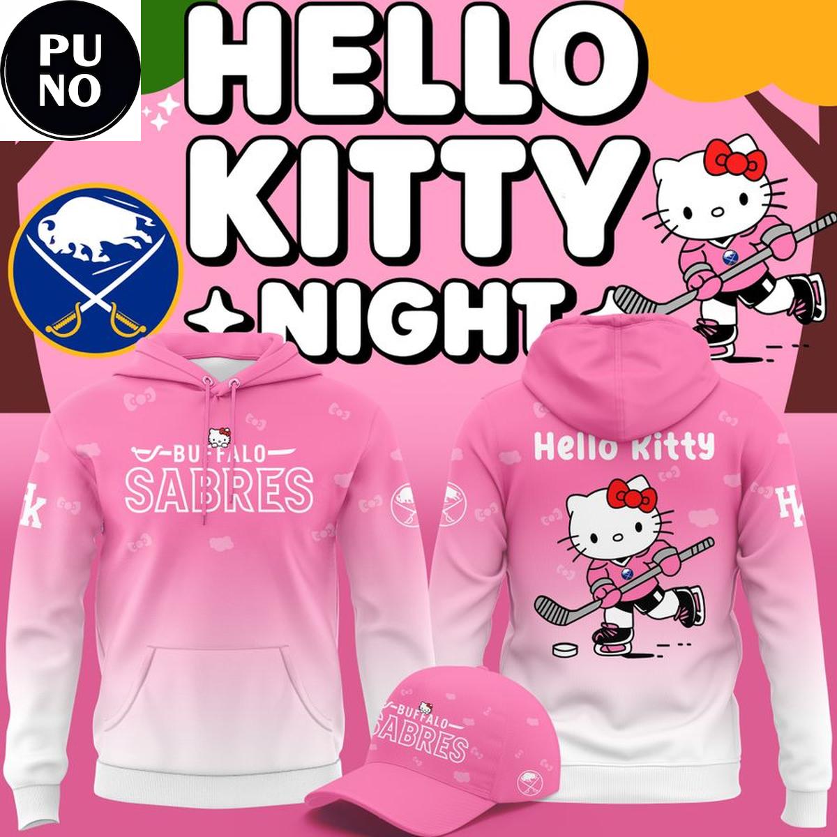 Buffalo Sabres x Hello Kitty Pink Night 2026 Hoodie Shirt