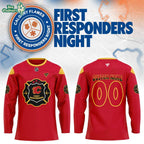 Calgary Flames First Responders Night 2026 Red Hockey Jersey Custom Name, Number