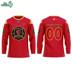 Calgary Flames First Responders Night 2026 Red Hockey Jersey Custom Name, Number