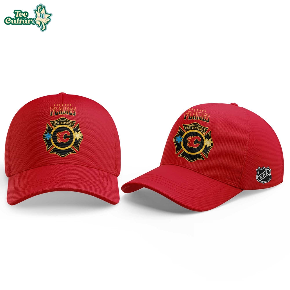 Calgary Flames First Responders Night 2026 Red Hockey Jersey Custom Name, Number