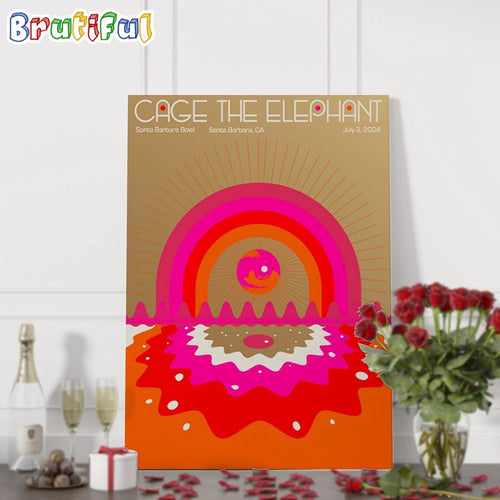 Cage The Elephant July 3 2024 Santa Barbaca Bowl Santa Barbaca CA Wall Art Poster Canvas