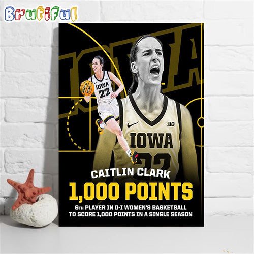 Caitlin Clark 1000 Points In A Single Season Poster Canvas