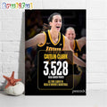 Caitlin Clark 3528 NCAA Career Points All-Time Leader In NCAA DI Womens Basketball Poster Canvas