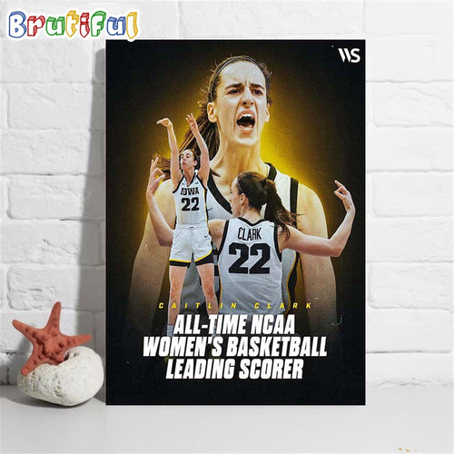 Caitlin Clark All-Time NCAA Womens Basketball Leading Scorer Poster Canvas