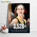 Caitlin Clark Breaks The All-Time D1 Womens NCAA Scoring Record Poster Canvas