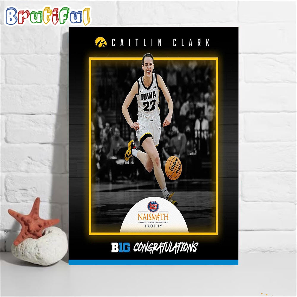 Caitlin Clark Is The Naismith Womens College Player Of The Year Trophy Poster Canvas
