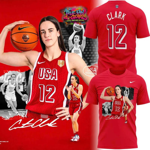 Caitlin Clark USA Basketball Women’s World Cup 12 Tribute Tee Shirt