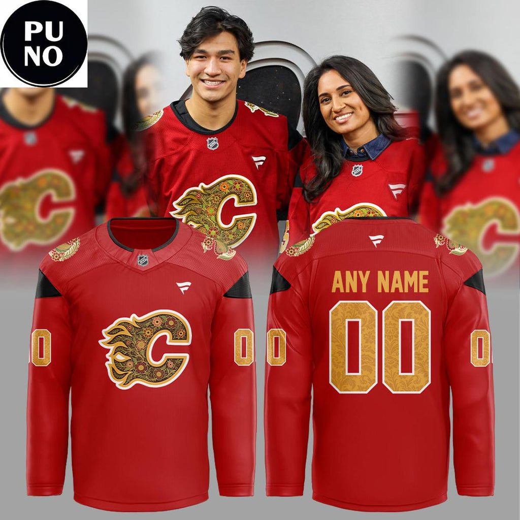 Calgary Flames South Asian Celebration Night 2026 Personalized Hockey Jersey
