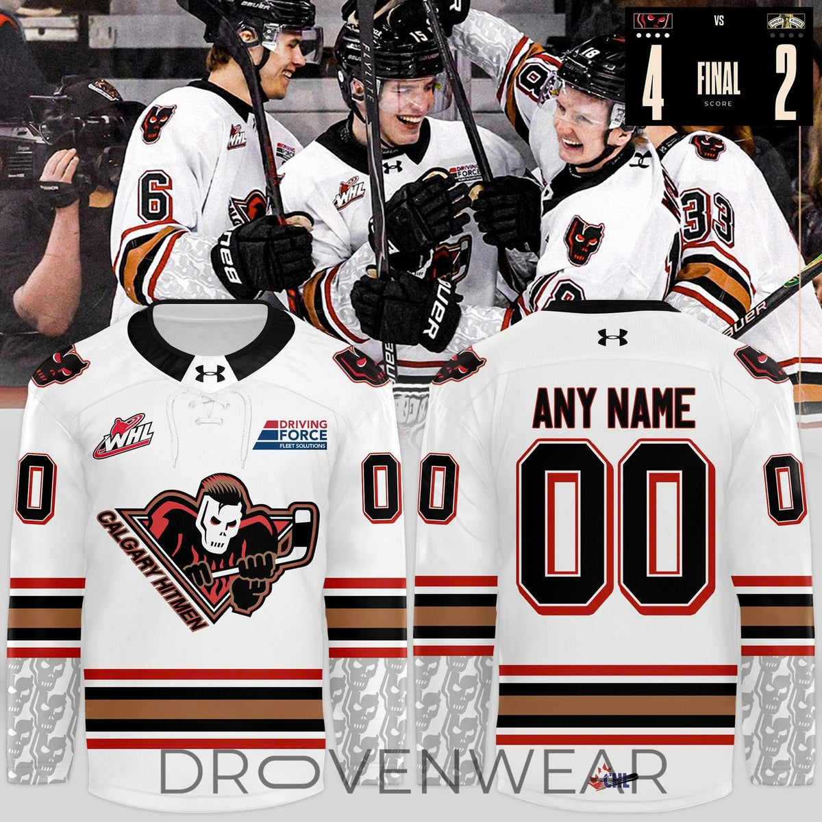 Calgary Hitmen new 2026 premium white Hockey Jersey