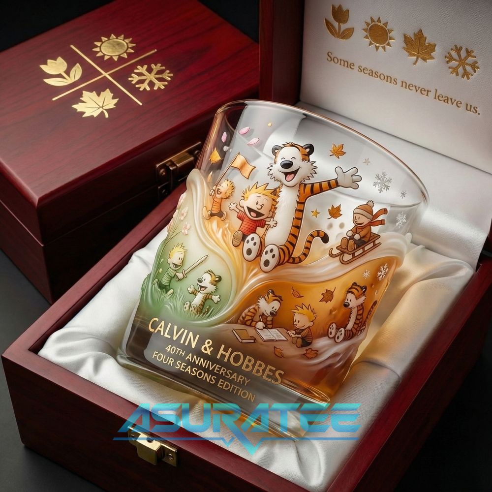 Calvin & Hobbes 40th Anniversary Commemorative Whiskey Glass