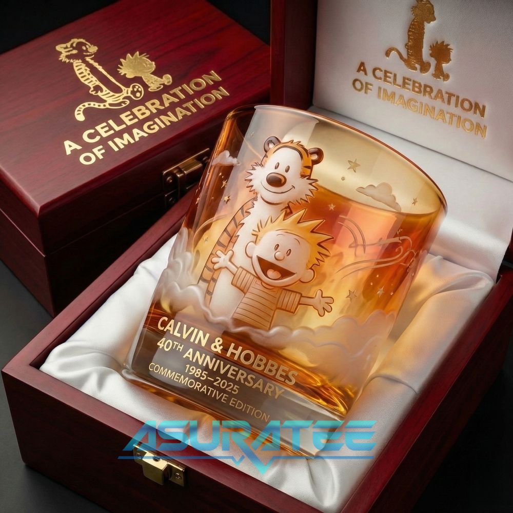 Calvin & Hobbes 40th Anniversary Commemorative Whiskey Glass