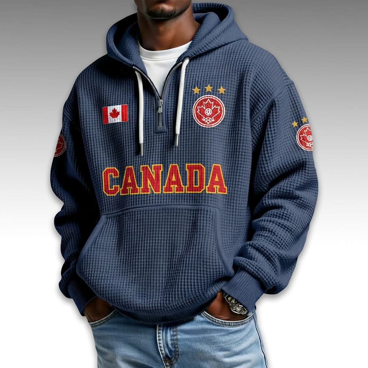 Canada World Cup 2026 Waffle Quarter Zip Hoodie