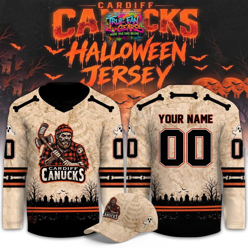 Cardiff Canucks 2026 Happy Halloween Night Limited Personalized Hockey Jersey