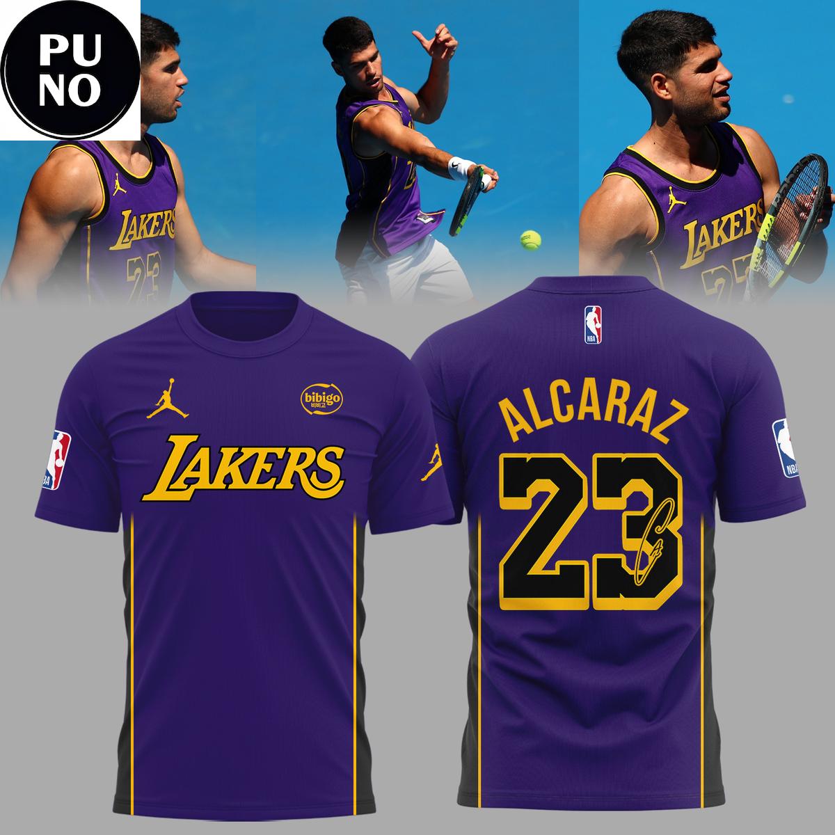 Carlos Alcaraz x LeBron James Los Angeles Lakers 2026 Australian Open Hoodie T-Shirt