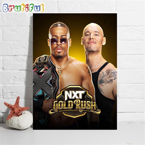 Carmelo Hayes Vs Baron Corbin In NXT Gold Rush Wall Art Poster Canvas