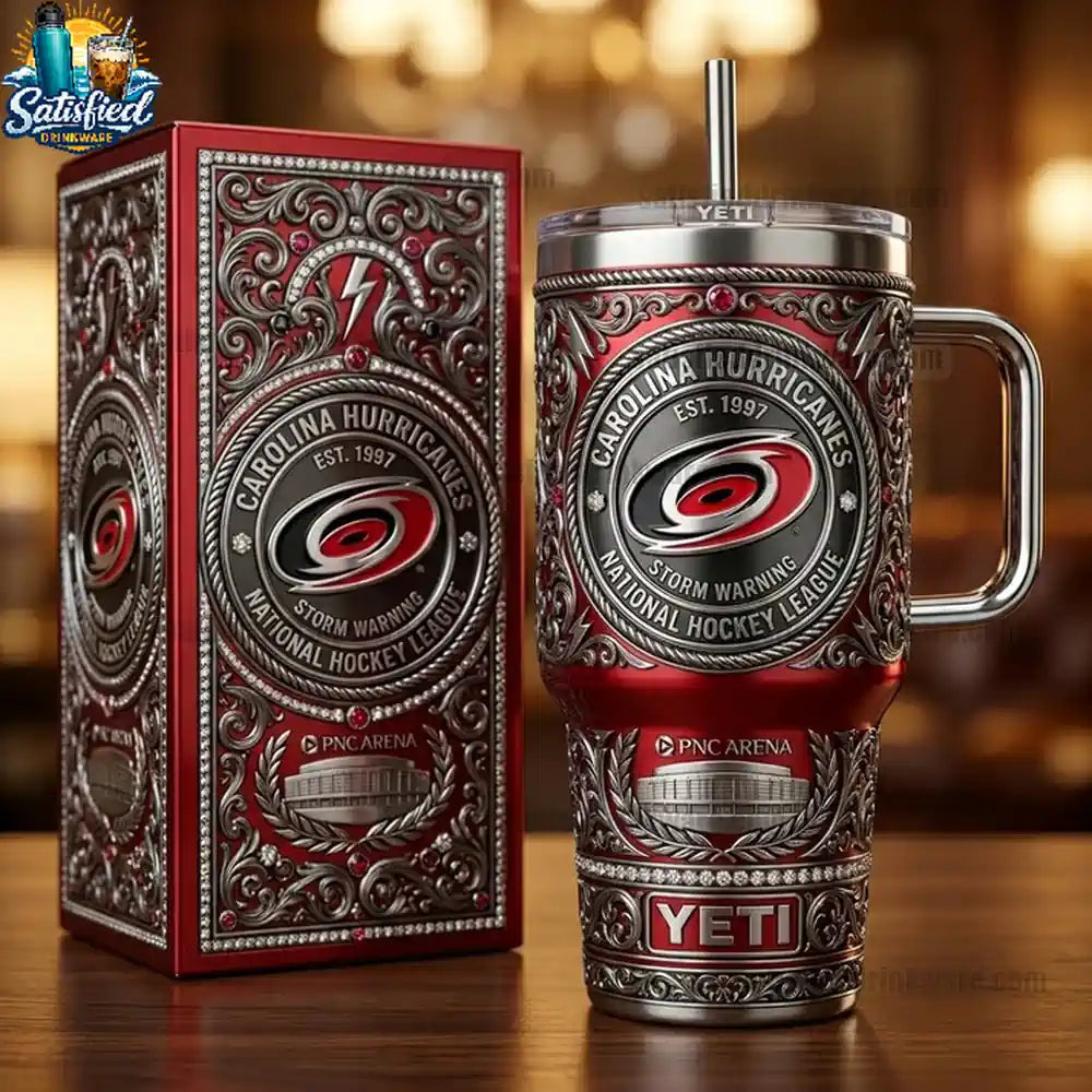 Carolina Hurricanes 40oz With Handle Yeti Tumbler