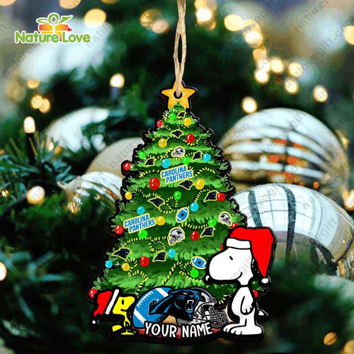 Carolina Panthers Snoopy Peanuts Custom Christmas Ornament Xmas Tree Decorations