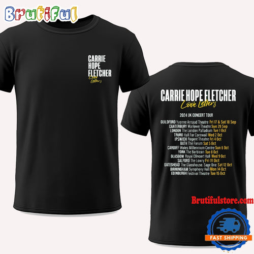 Carrie Hope Fletcher Love Letters 2024 UK Concert Tour Event T Shirt