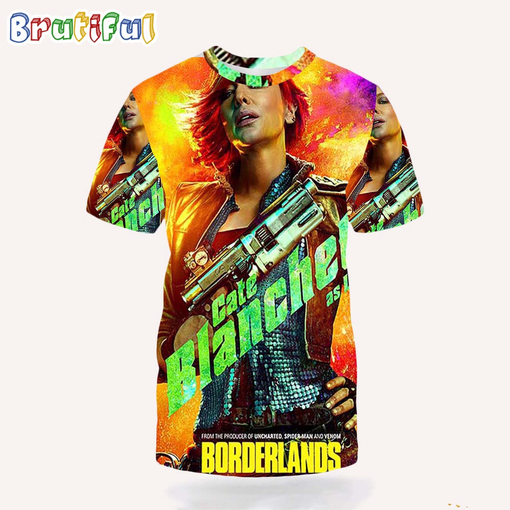 Cate Blanchett as Lilith in Borderlands Official Poster 3D T Shirt