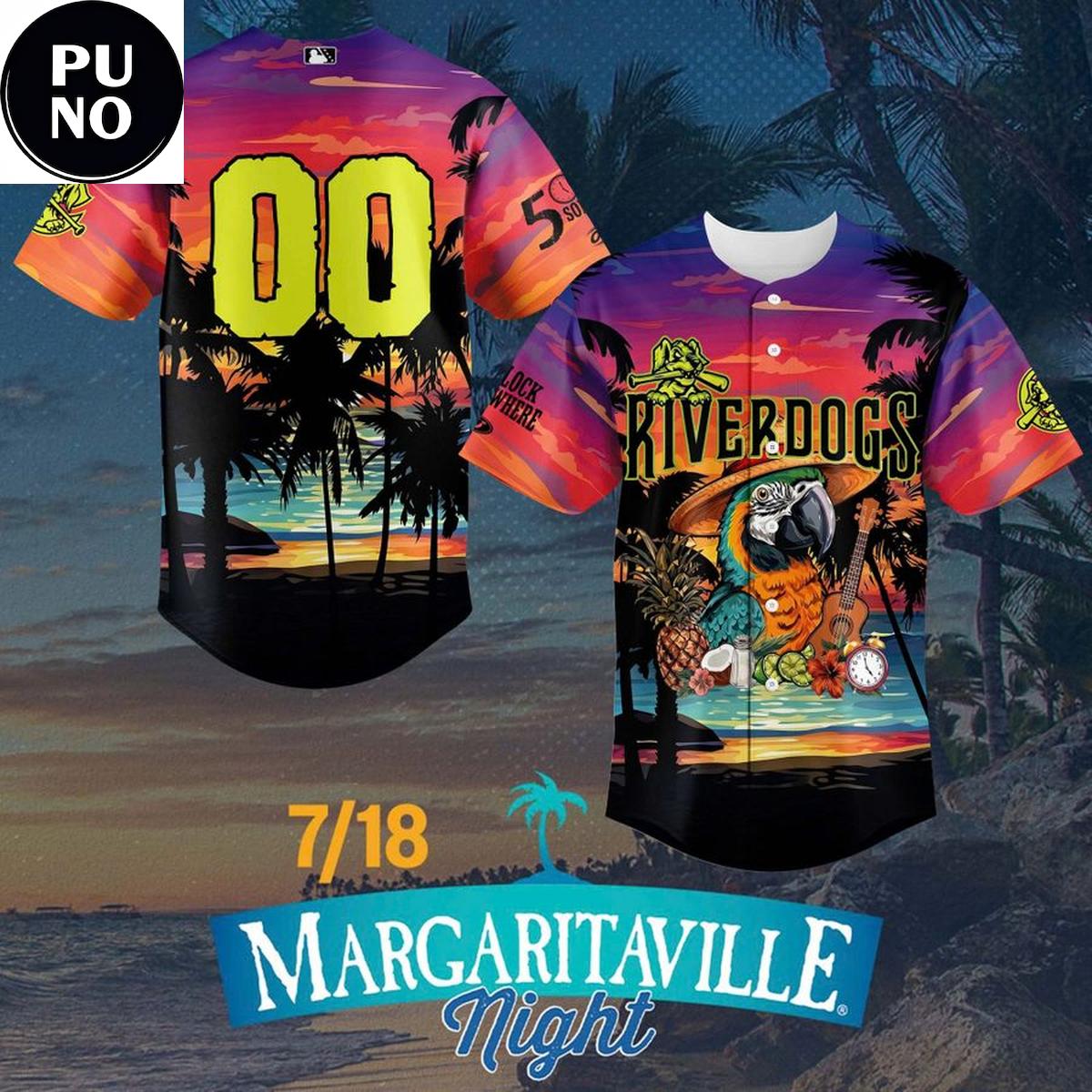 Charleston RiverDogs x Margaritaville Night 2026 Personalized Baseball Jersey