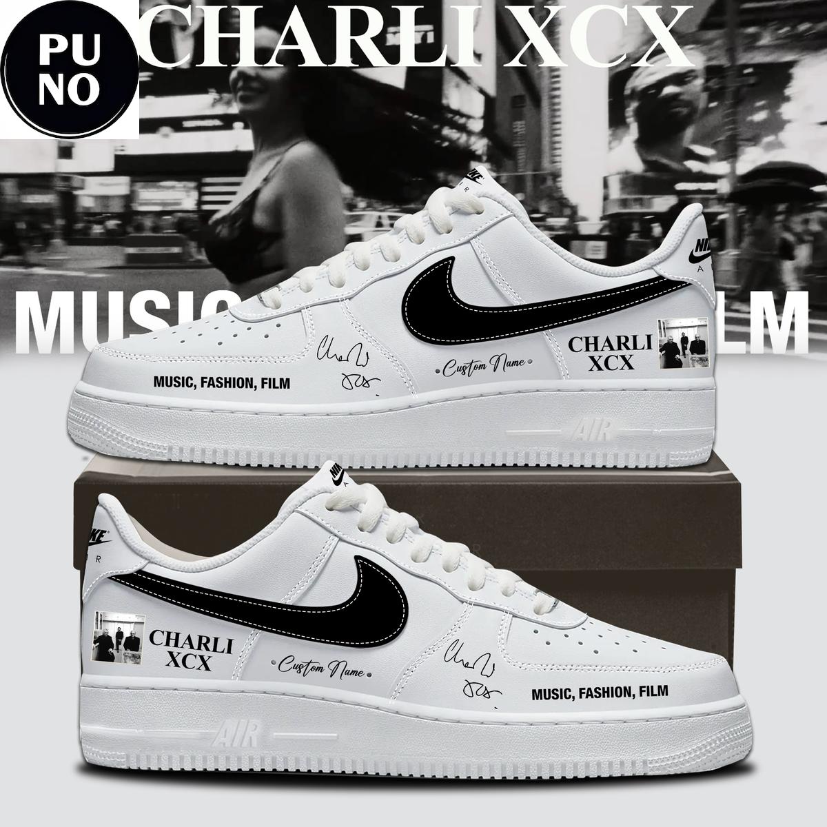 Charli XCX New Album Music, Fashion, Film 2026 Custom Name Air Force 1 Shoes