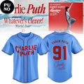 Charlie Puth Whatevers Clever World Tour 2026 Baseball Jersey