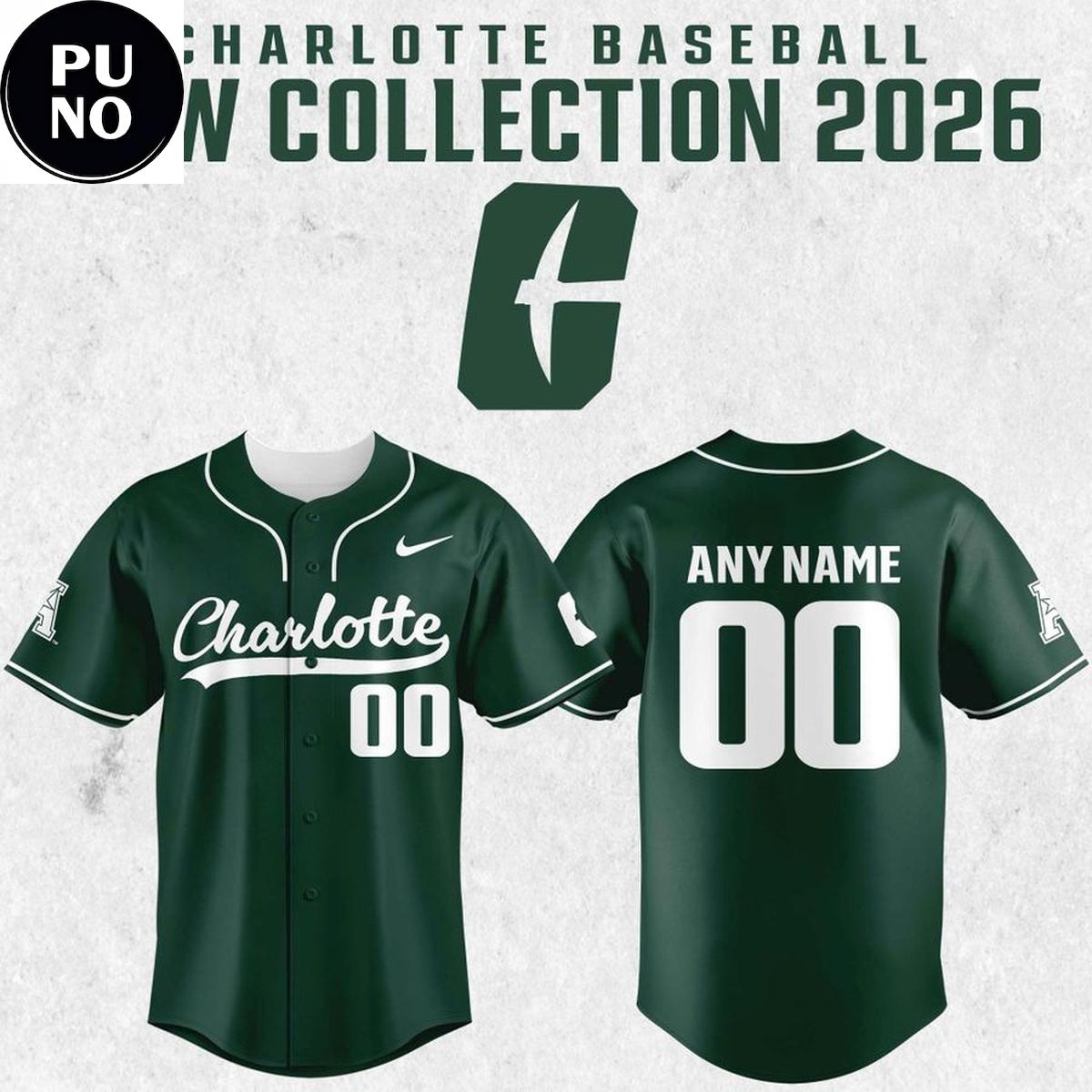 Charlotte 49ers Baseball New Look 2026 Personalized Baseball Jersey