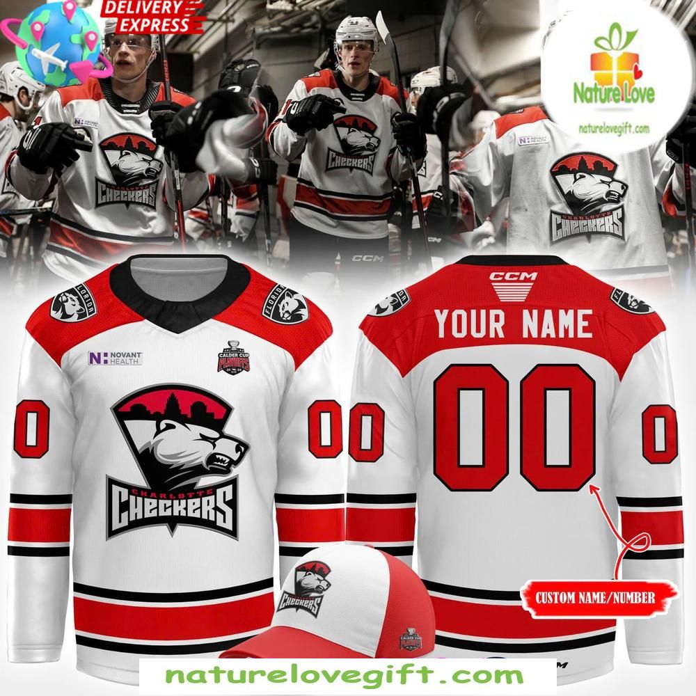 Charlotte Checkers 2026 Calder Cup Playoffs Jersey White