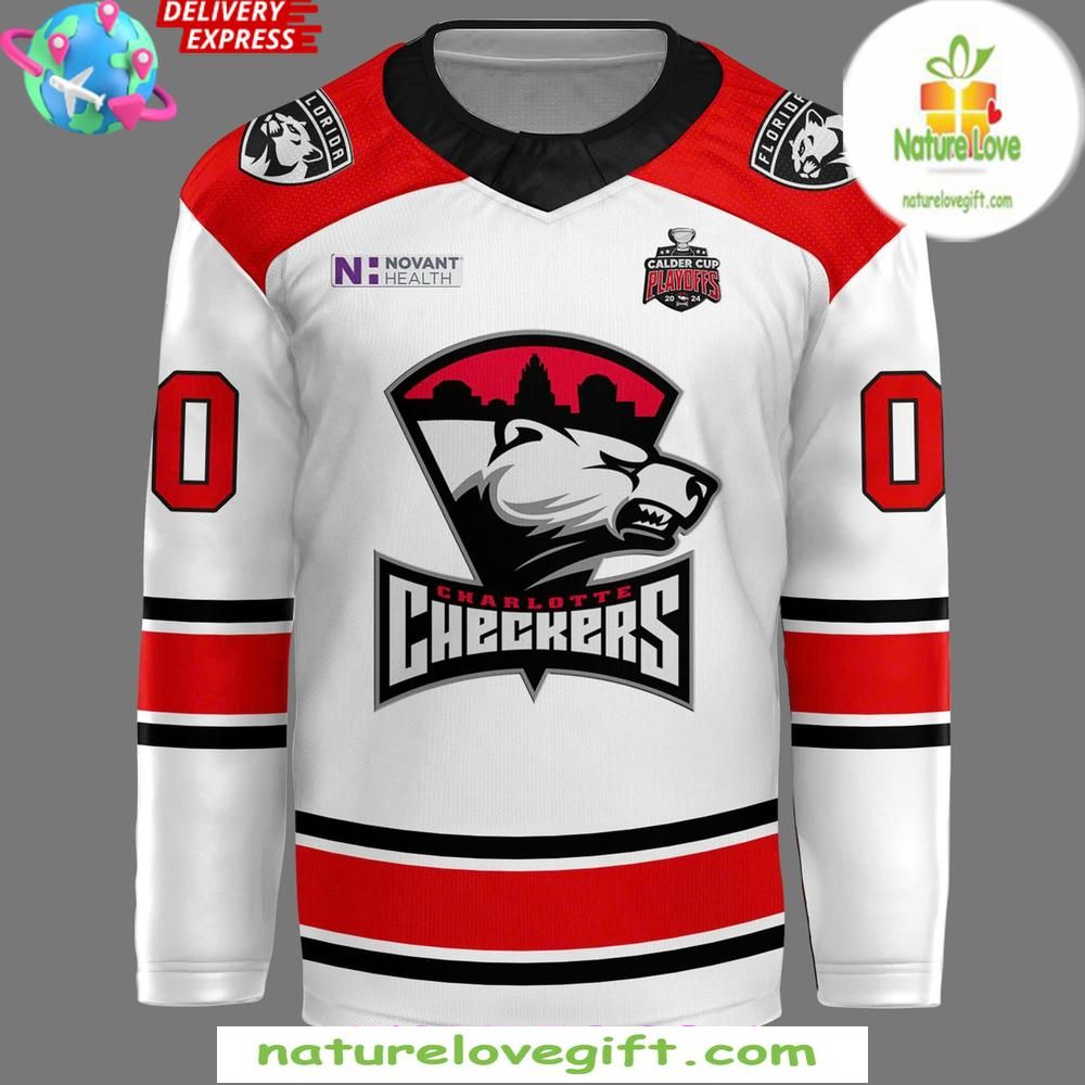 Charlotte Checkers 2026 Calder Cup Playoffs Jersey White
