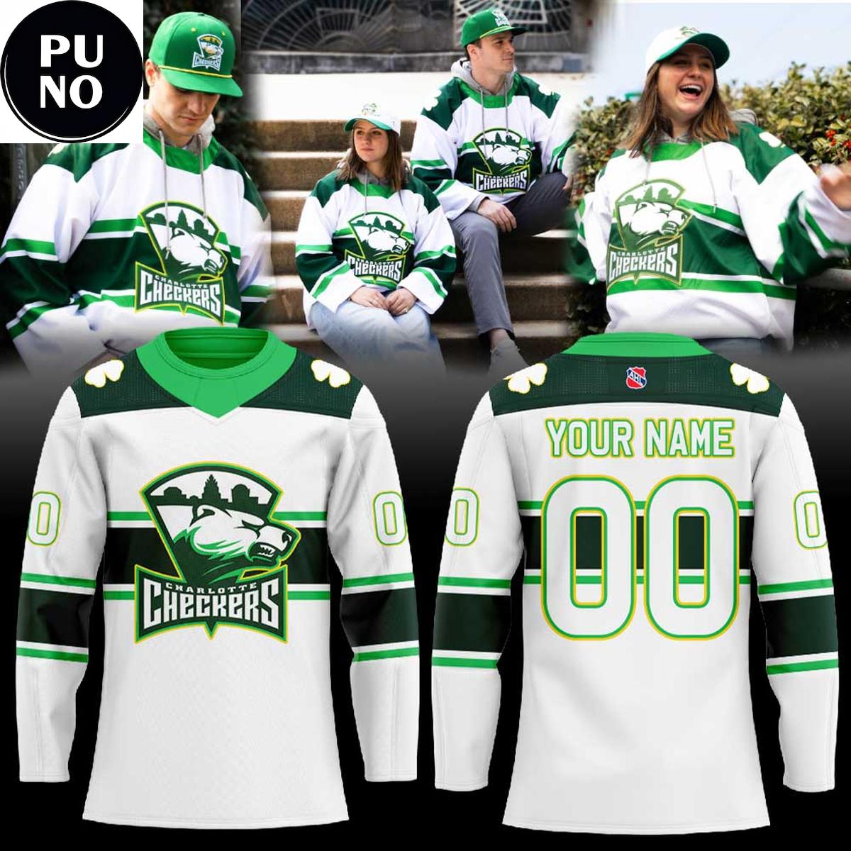 Charlotte Checkers St. Patrick’s Day 2026 Personalized Hockey Jersey
