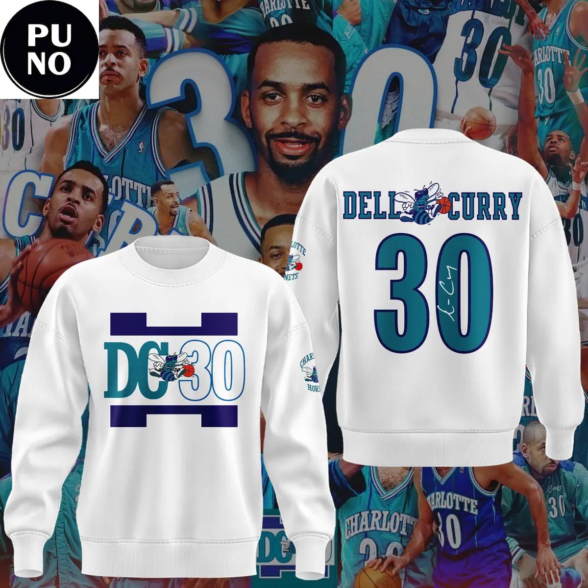 Charlotte Hornets 2026 Legend Dell Curry’s No.30 Hoodie Shirt