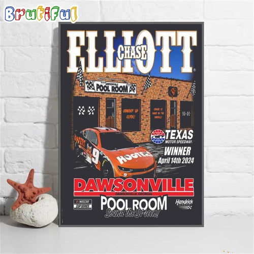 Chase Elliott Pool Room Texas Motor Speedway Winner April 2024 Dawsonville Poster Canvas