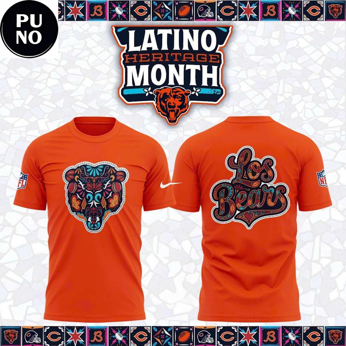 Chicago Bears 2026 Latino Heritage Month Los Bears Hoodie T-Shirt
