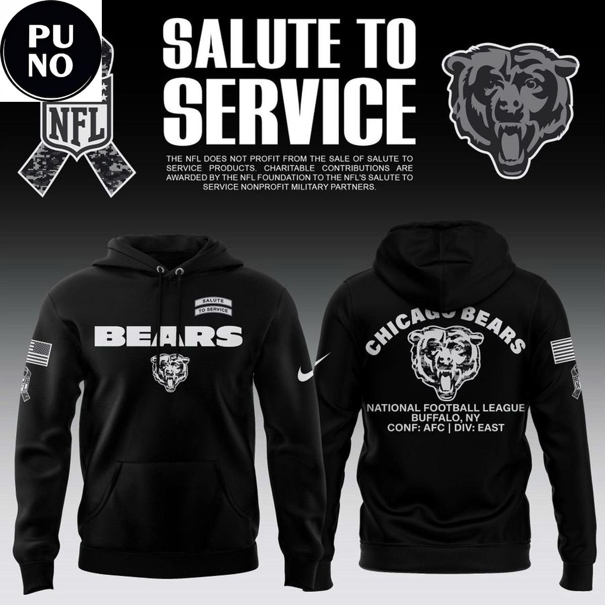 Chicago Bears 2026 NFL Salute to Service Hoodie T-Shirt