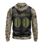 NFL Chicago Bears 3D Hoodie All Over Print Punisher Skull Camo Veteran Kits Custom Name And Number Hoodie