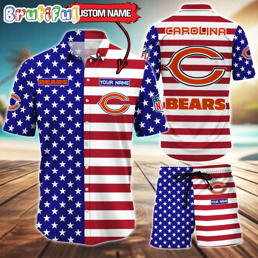 Chicago Bears American Flag Hawaii Shirt