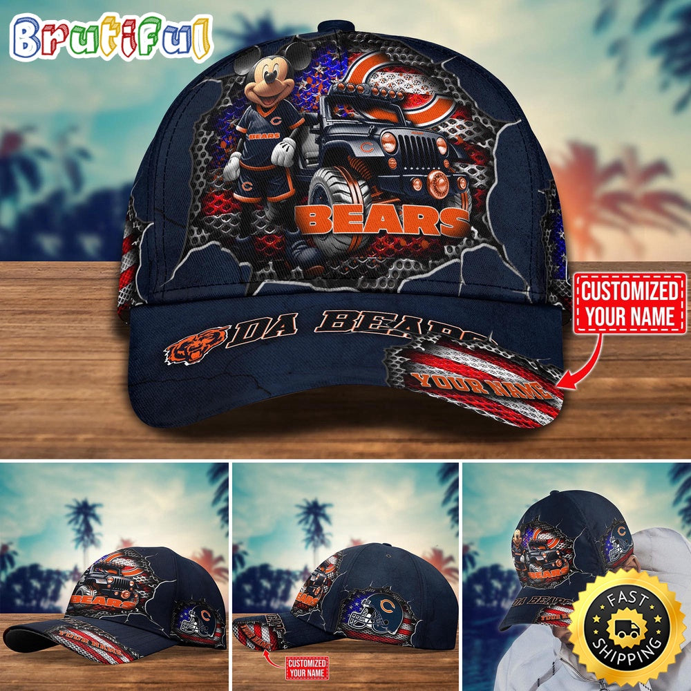 Chicago Bears Baseball Cap Mickey Mouse Customize Cap