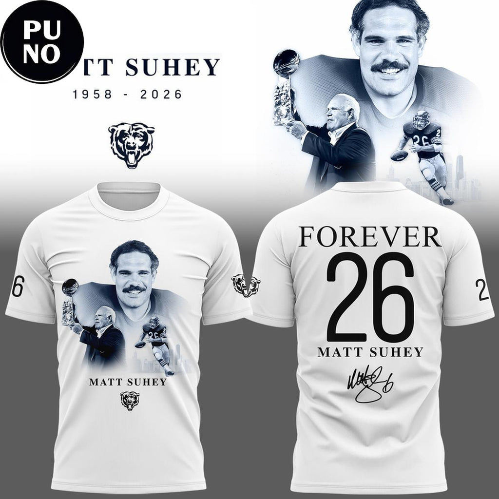 Chicago Bears Forever Matt Suhey 1958-2026 T-Shirt