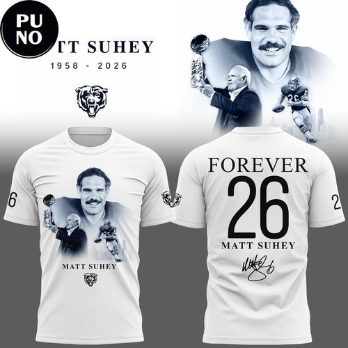 Chicago Bears Forever Matt Suhey 1958-2026 T-Shirt