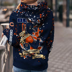 Custom NFL Chicago Bears Hoodie Leggings Rock Paper Scissors Throat Punch I Win Hoodie