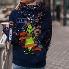 Custom NFL Chicago Bears Hoodie Leggings The Grinch Hoodie Rock Paper Scissors Throat Punch I Win