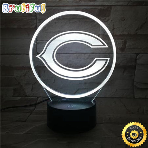 Chicago Bears Night Light Sports 3D Illusion LED Lamp